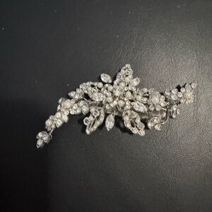 Elegant Silver Crystal Brooch